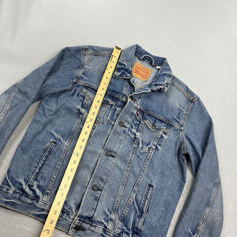 Levis Trucker Jacket Mens Large Blue Denim Type 3 Faded - Picture 12 of 14